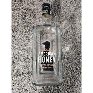 WILD TURKEY AMERICAN HONEY Empty Bottle 1.75 L Bourbon Whiskey Embossed Glass